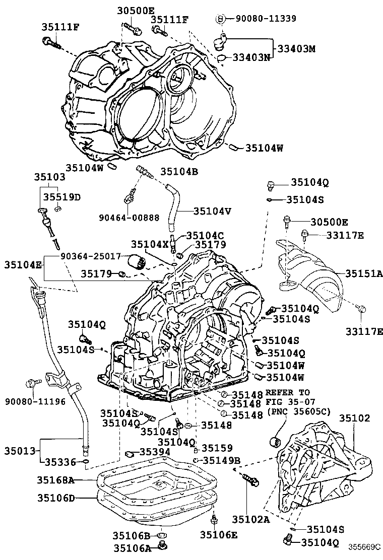 Toyota 35125-07020 TUBE, TRANSMISSION OIL FILLER, NO.1