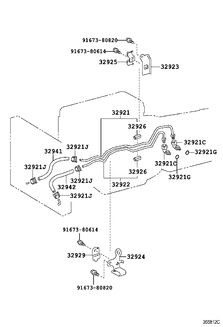 Toyota 32907-50060 TUBE SUB-ASSY, OIL COOLER W/O HOSE, NO.1