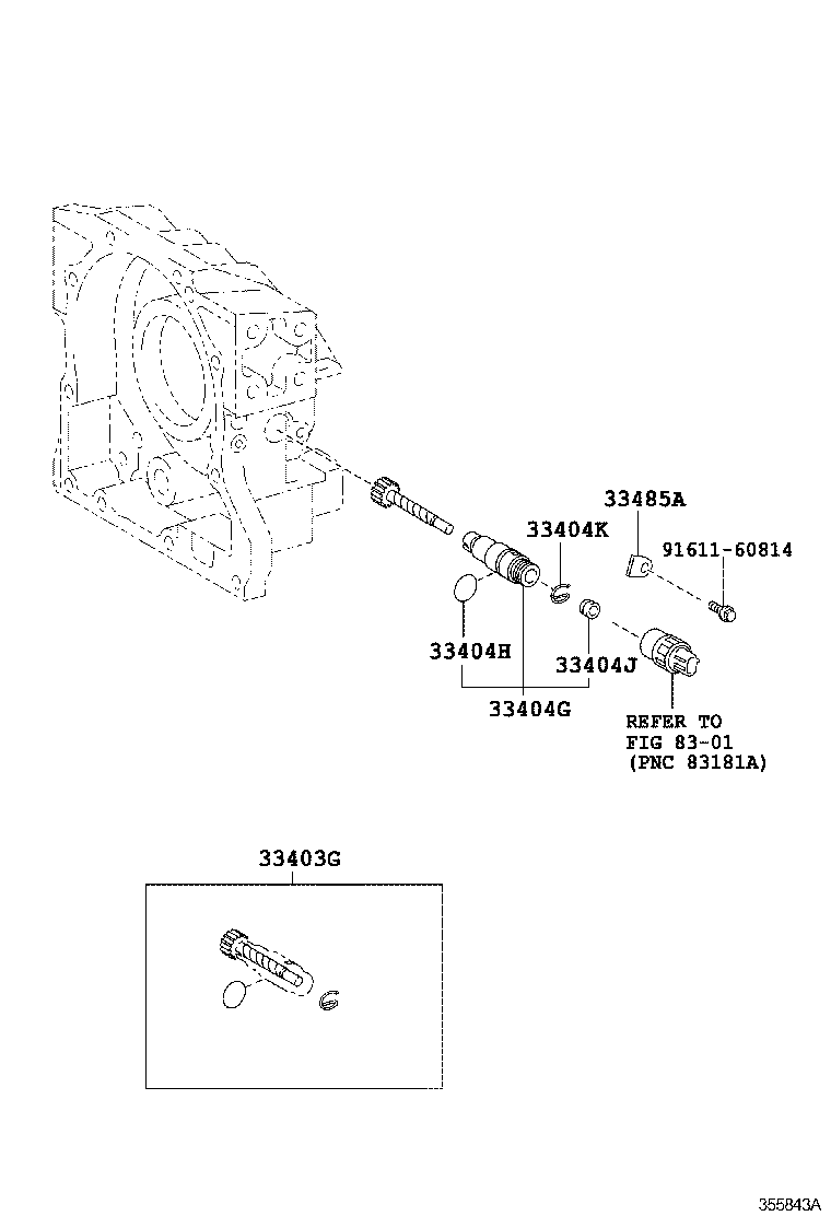 33404-37020 SLEEVE SUB-ASSY, SPEEDOMETER SHAFT (ATM) product image