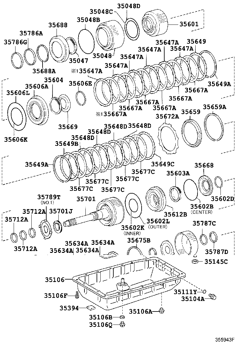 Toyota 35675-0C280 FLANGE, REAR CLUTCH