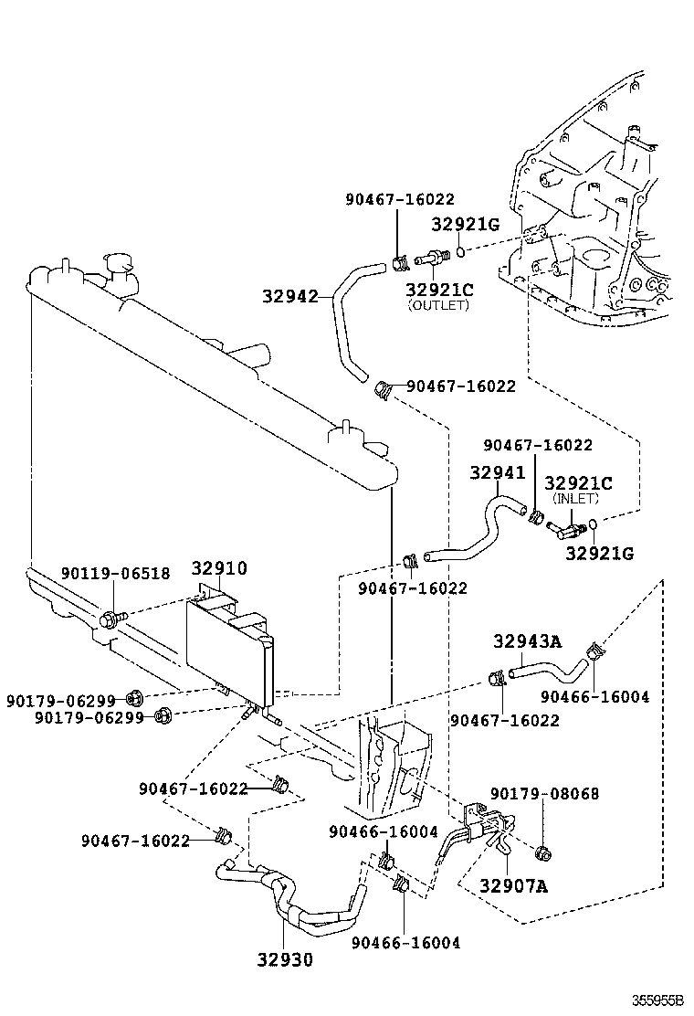 32921-06210 TUBE, OIL COOLER INLET, NO.1 product image