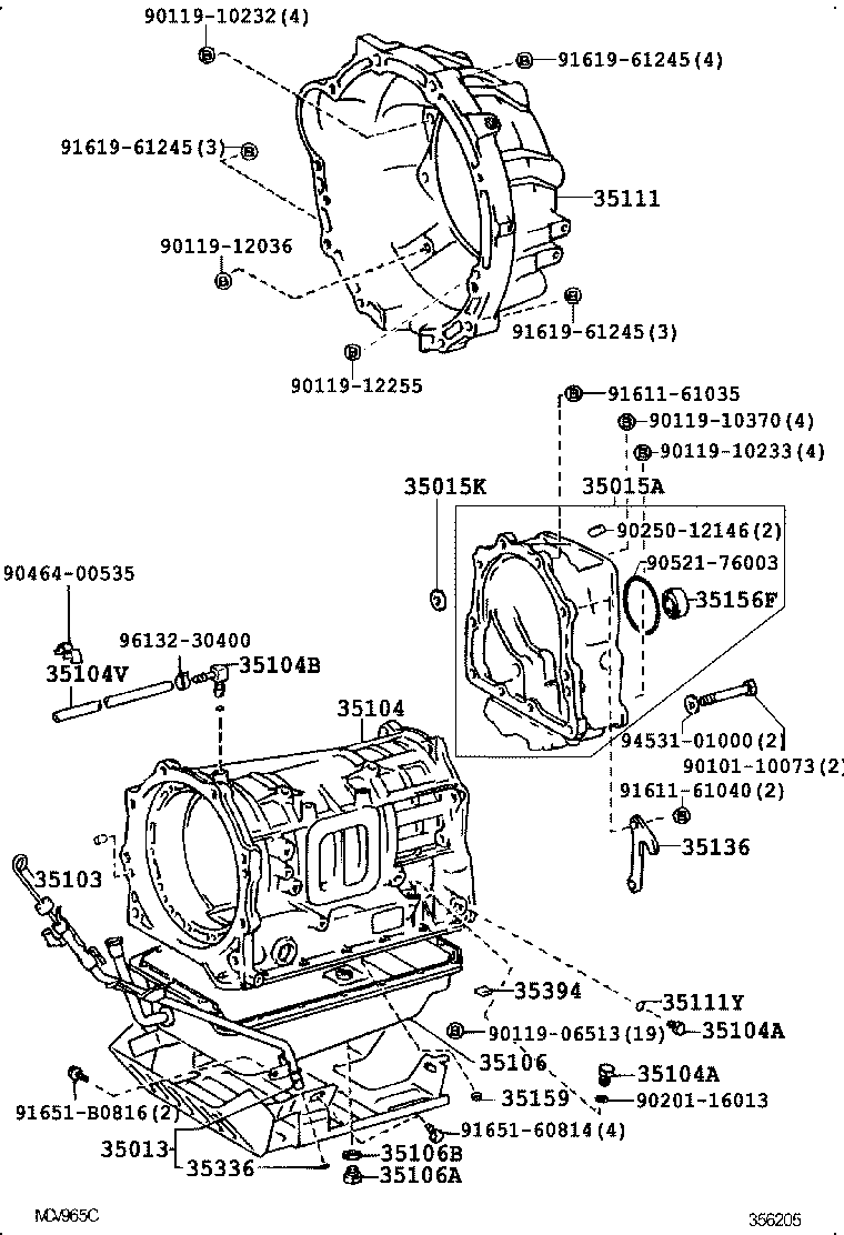35013-60100 TUBE SUB-ASSY, TRANSMISSION OIL FILLER product image