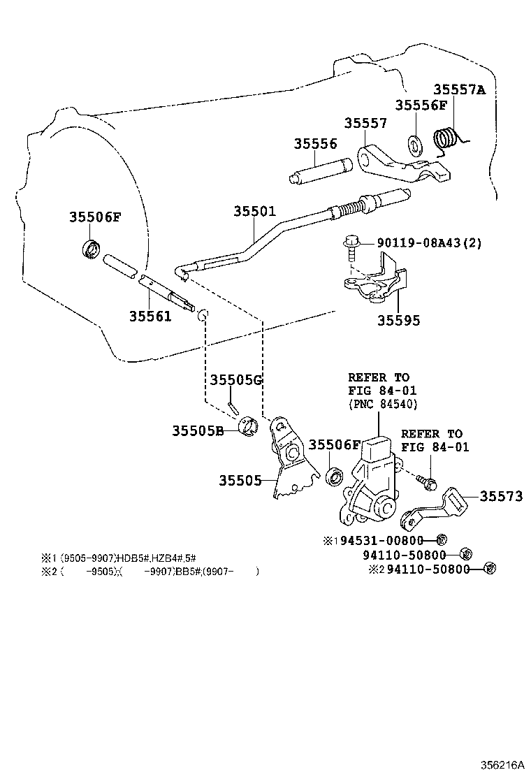 35573-36030 LEVER, TRANSMISSION CONTROL SHAFT, LH product image