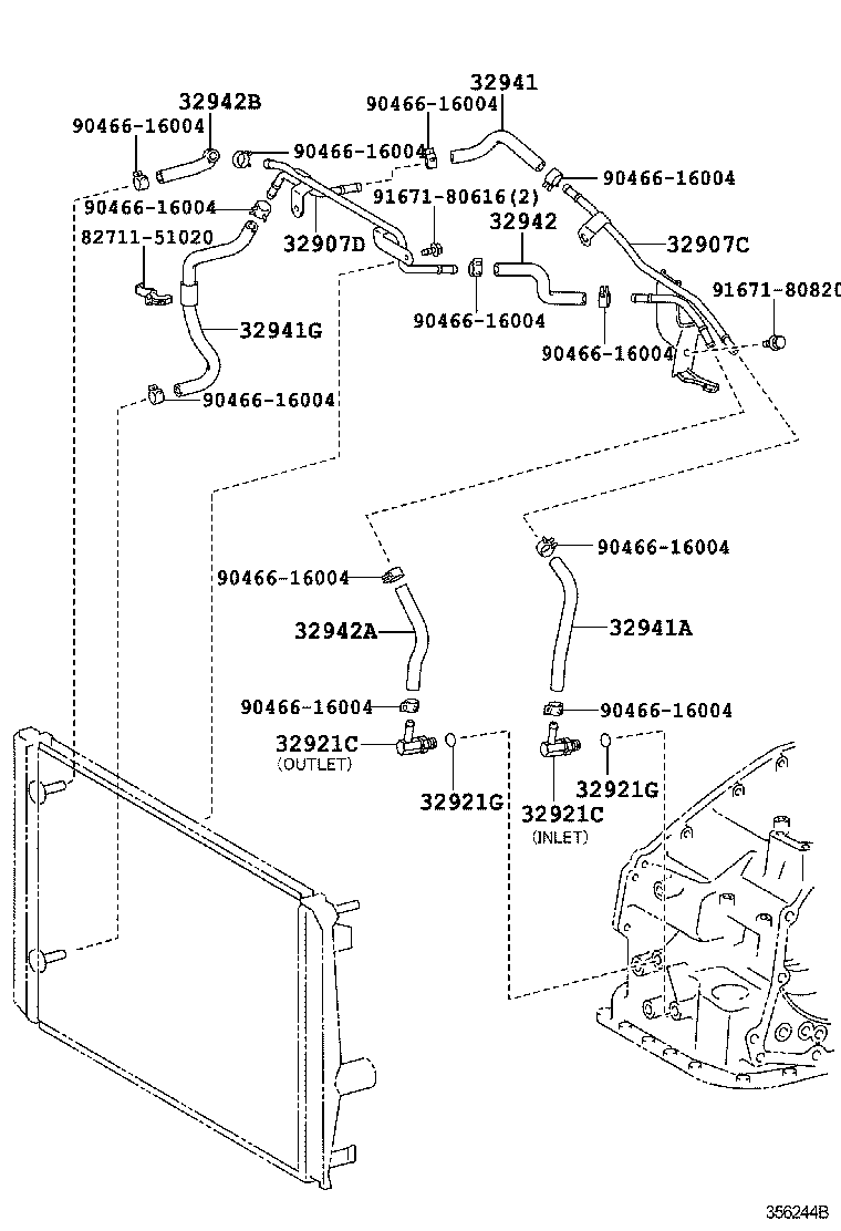 32941-12380 HOSE, OIL COOLER INLET, NO.2 product image