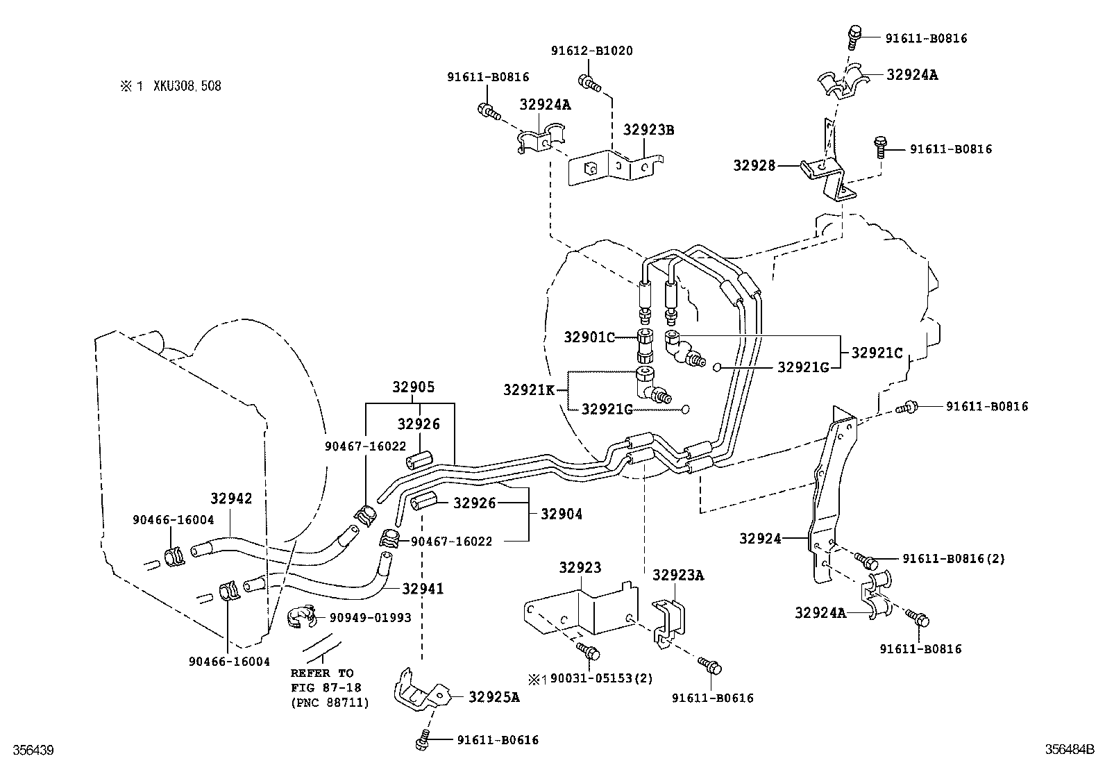 32905-37200 TUBE SUB-ASSY, OIL COOLER OUTLET, NO.1 product image