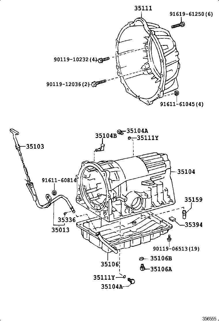 35013-30390 TUBE SUB-ASSY, TRANSMISSION OIL FILLER product image