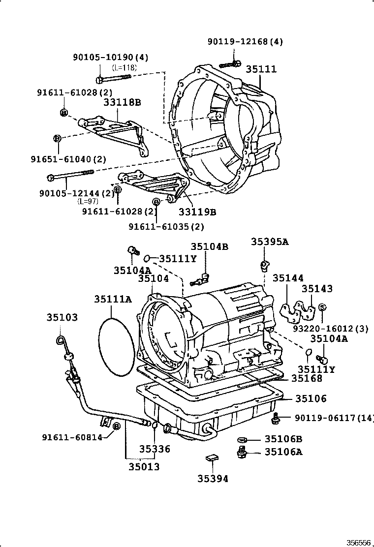 35013-30390 TUBE SUB-ASSY, TRANSMISSION OIL FILLER product image