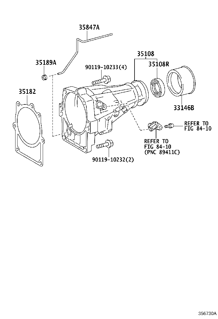 Toyota 35180-04010 HOUSING SUB-ASSY, EXTENSION (ATM)