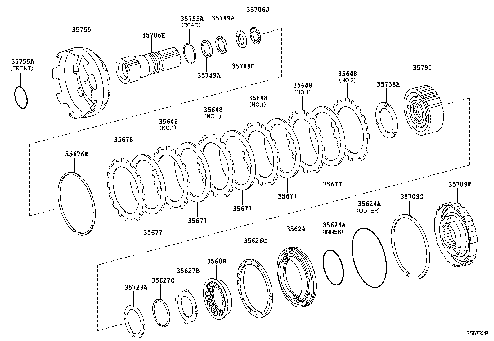Toyota 35045-04010 SPRING SUB-ASSY, BRAKE PISTON RETURN,NO.2