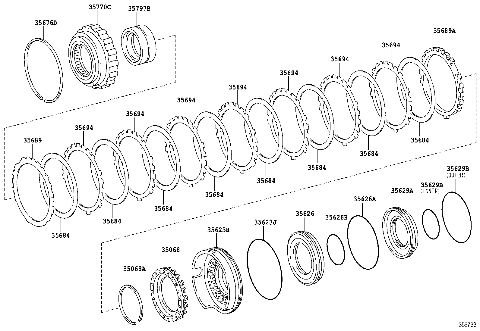 35684-04010 DISC, BRAKE, NO.4 product image