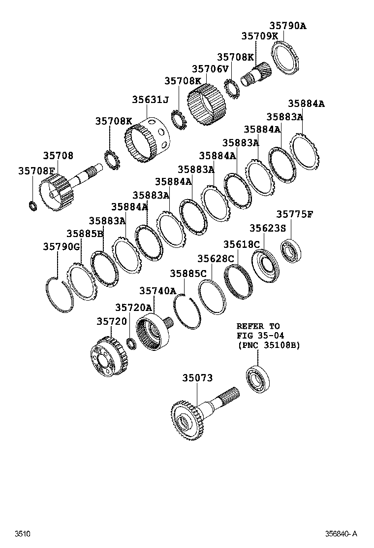 Toyota 35623-97202 PISTON,1ST & REVERSE BRAKE