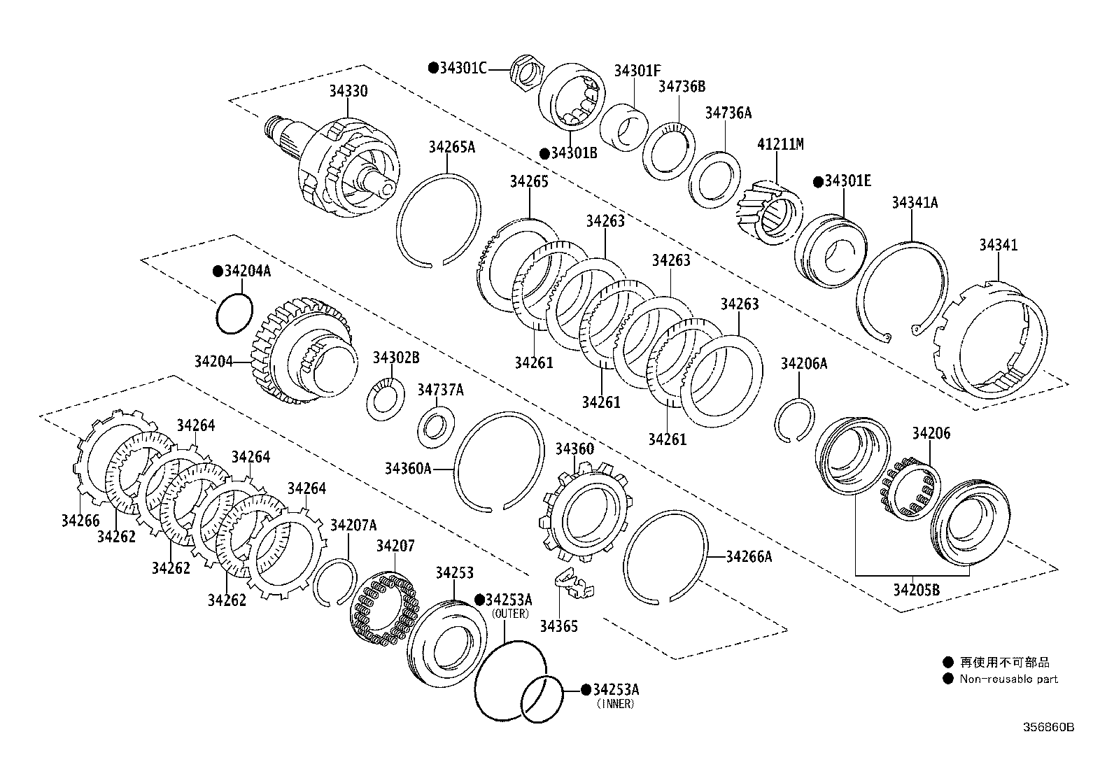 34253-28010 PISTON, UNDERDRIVE BRAKE product image