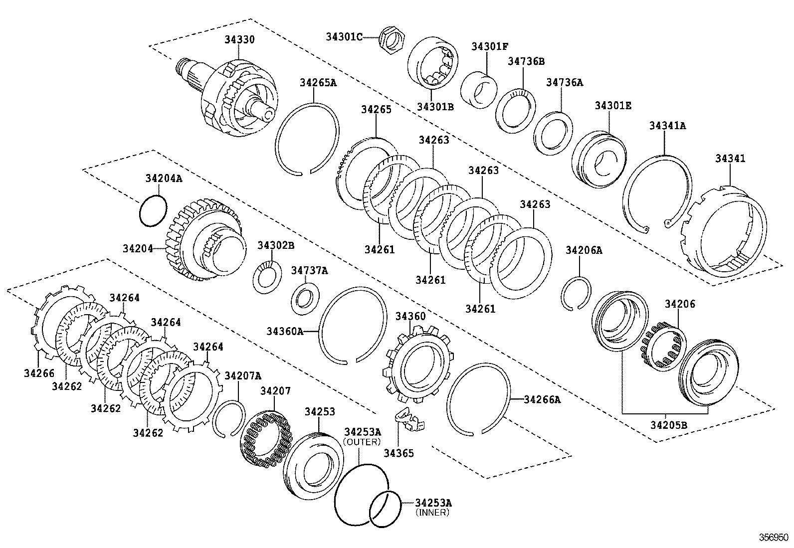 34262-33020 DISC, UNDERDRIVE CLUTCH, NO.2 product image