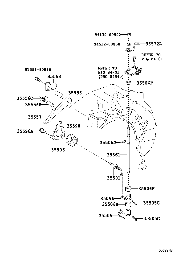 35505-33010 LEVER SUB-ASSY, MANUAL VALVE product image