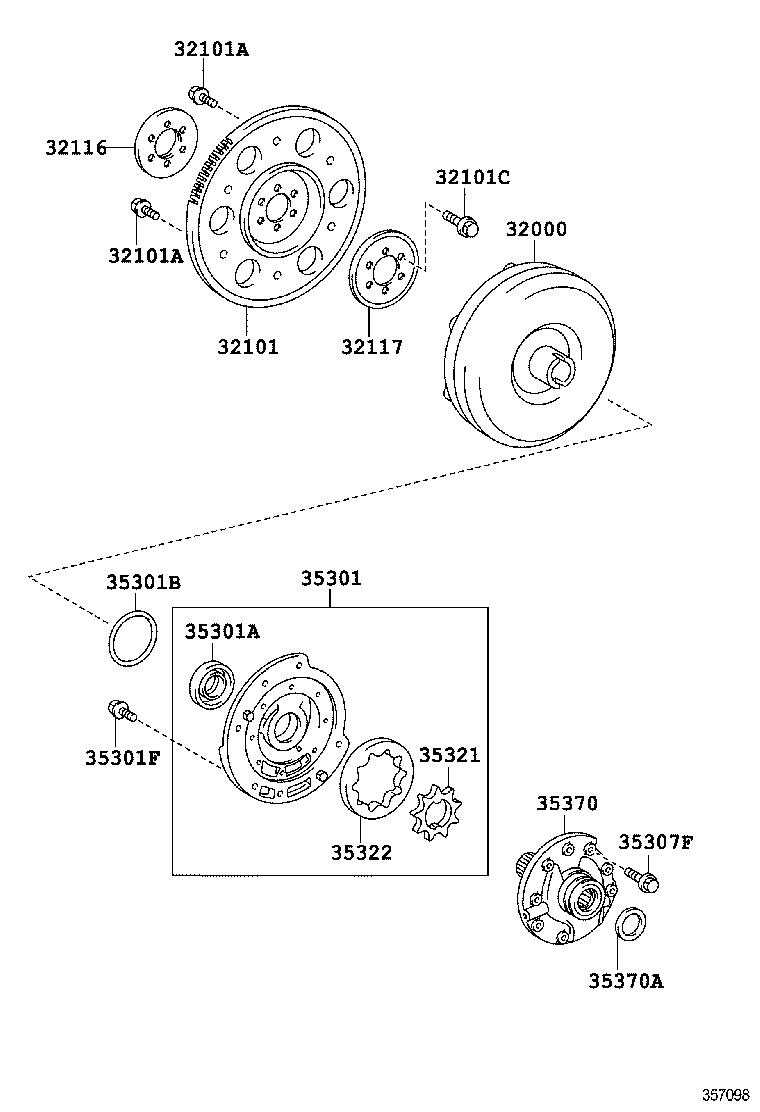 32101-0D030 GEAR SUB-ASSY, DRIVE PLATE & RING product image