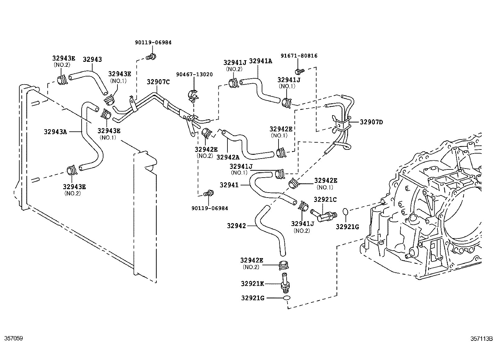 32907-12220 TUBE SUB-ASSY, OIL COOLER W/O HOSE, NO.1 product image