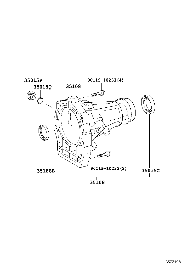 Toyota 35180-0C020 HOUSING SUB-ASSY, EXTENSION (ATM)