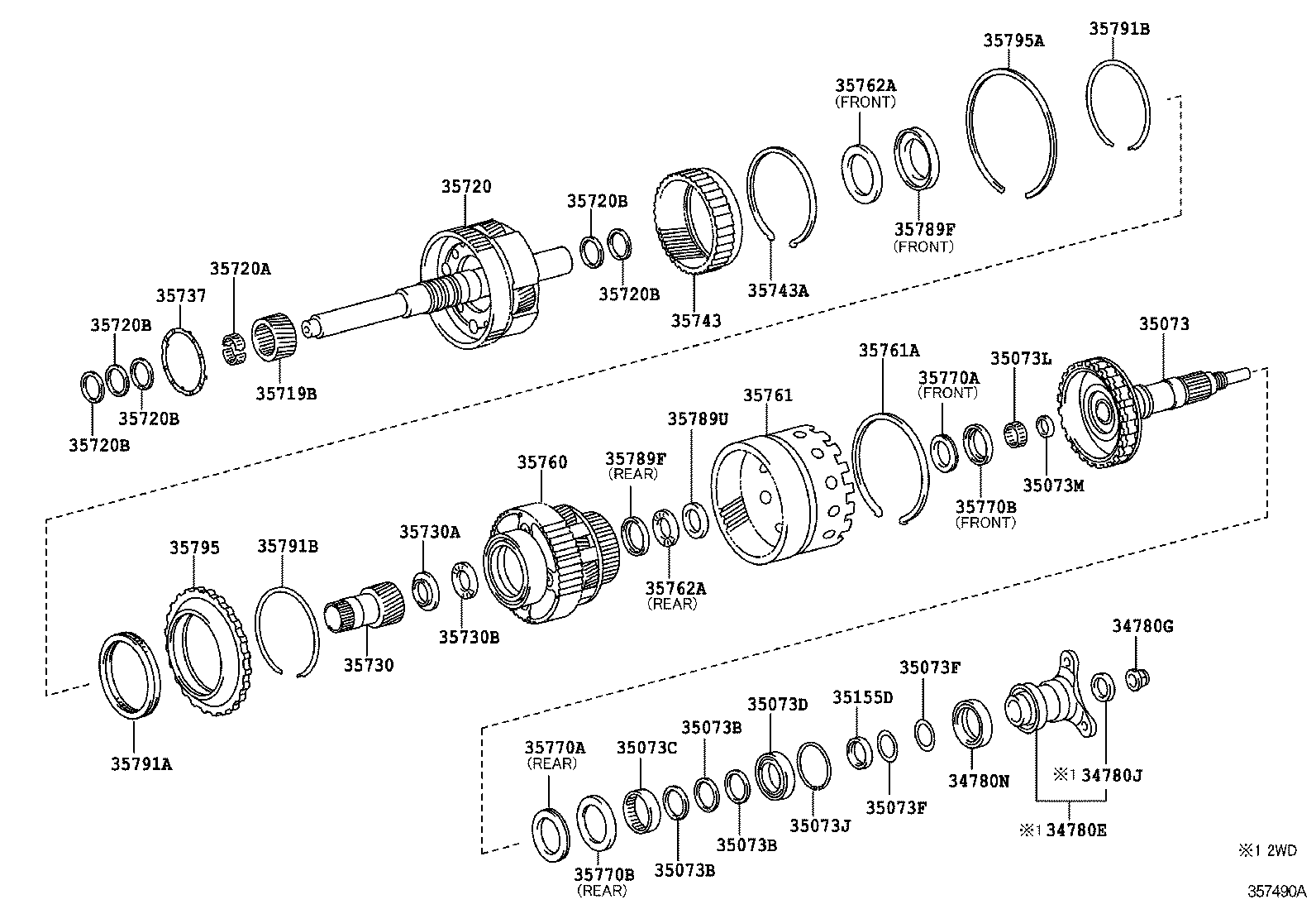 35073-50030 SHAFT SUB-ASSY, OUTPUT product image