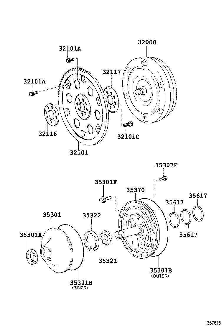 32101-0P010 GEAR SUB-ASSY, DRIVE PLATE & RING product image