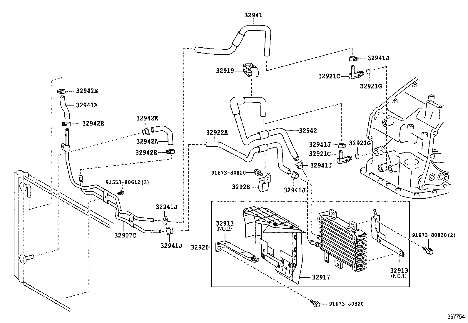 32941-58040 HOSE, OIL COOLER INLET, NO.2 product image