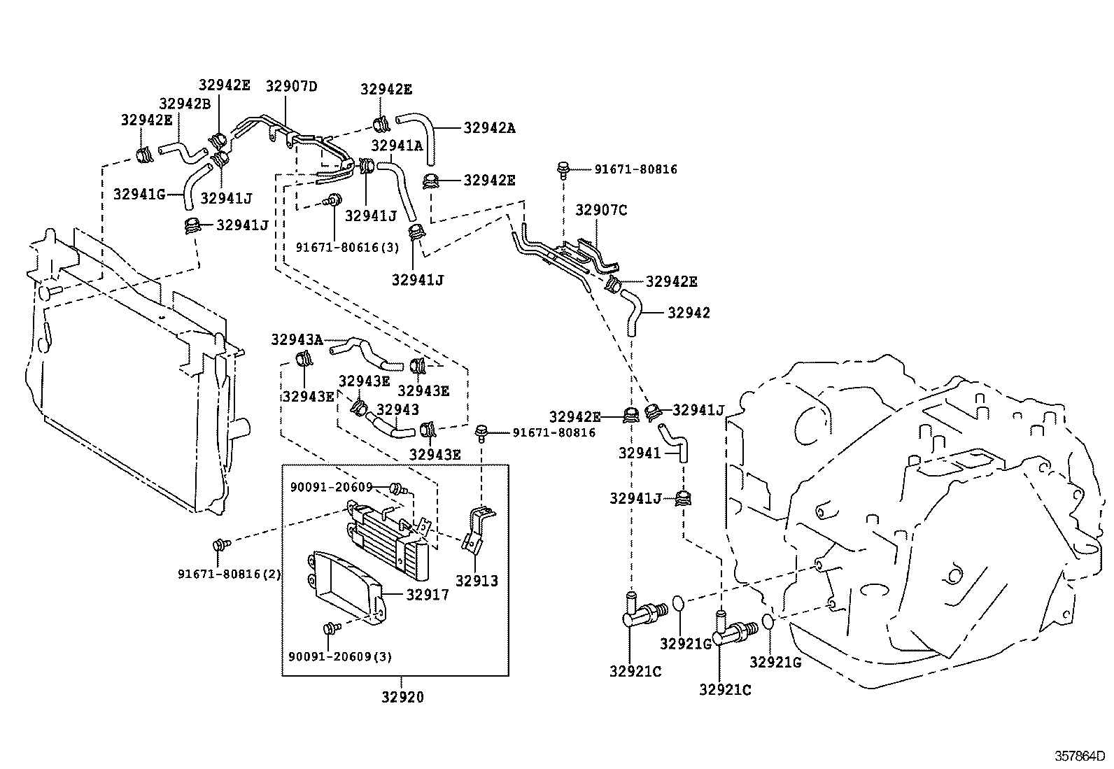 32920-21010 COOLER ASSY, OIL W/HOSE product image