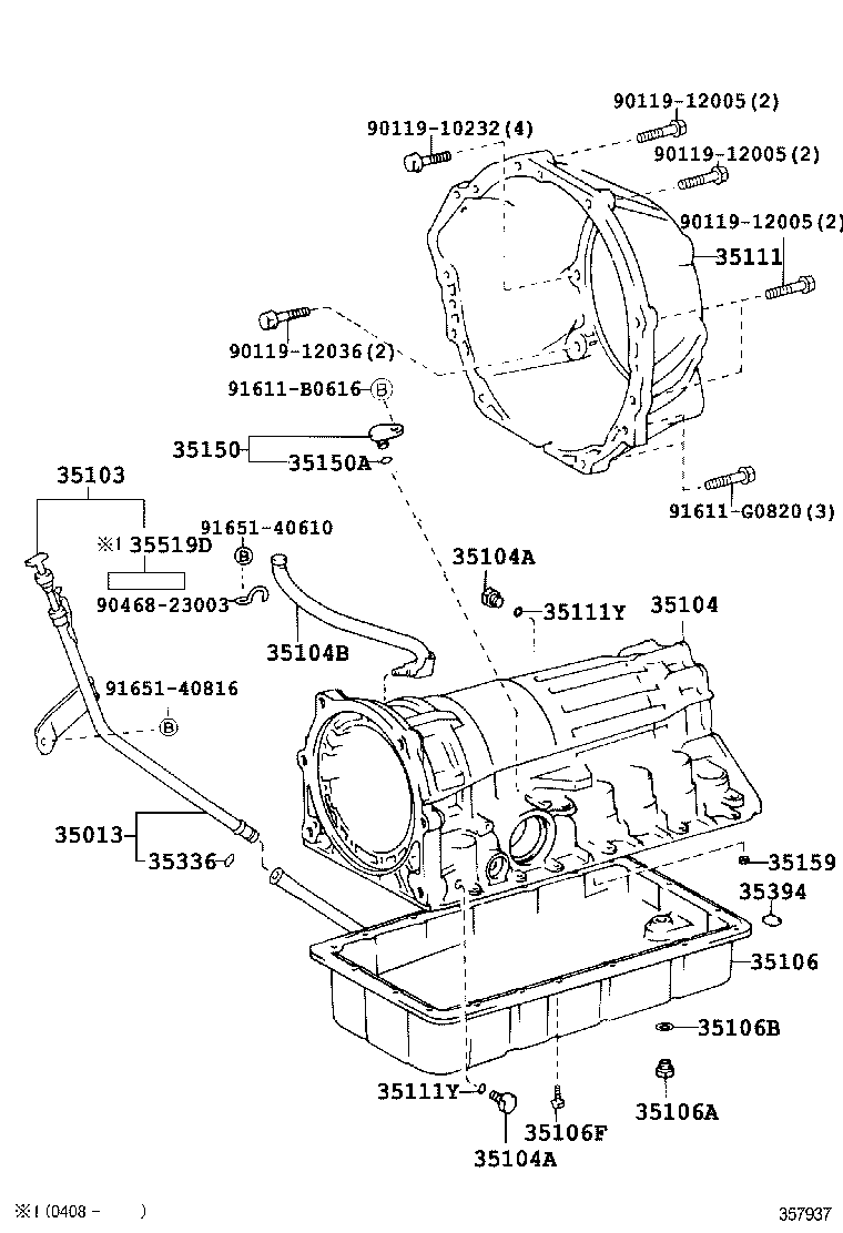 35013-60250 TUBE SUB-ASSY, TRANSMISSION OIL FILLER product image