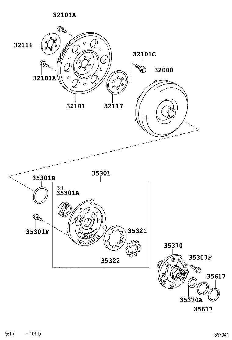 32101-0D030 GEAR SUB-ASSY, DRIVE PLATE & RING product image