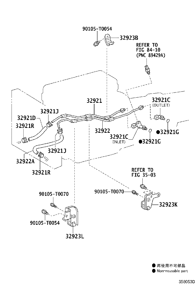 Toyota 32922-0K070 TUBE, OIL COOLER OUTLET, NO.1