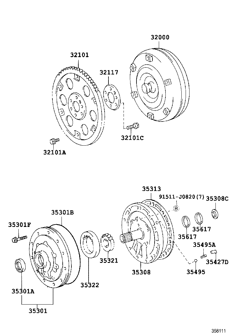 32117-65020 SPACER, DRIVE PLATE, REAR product image