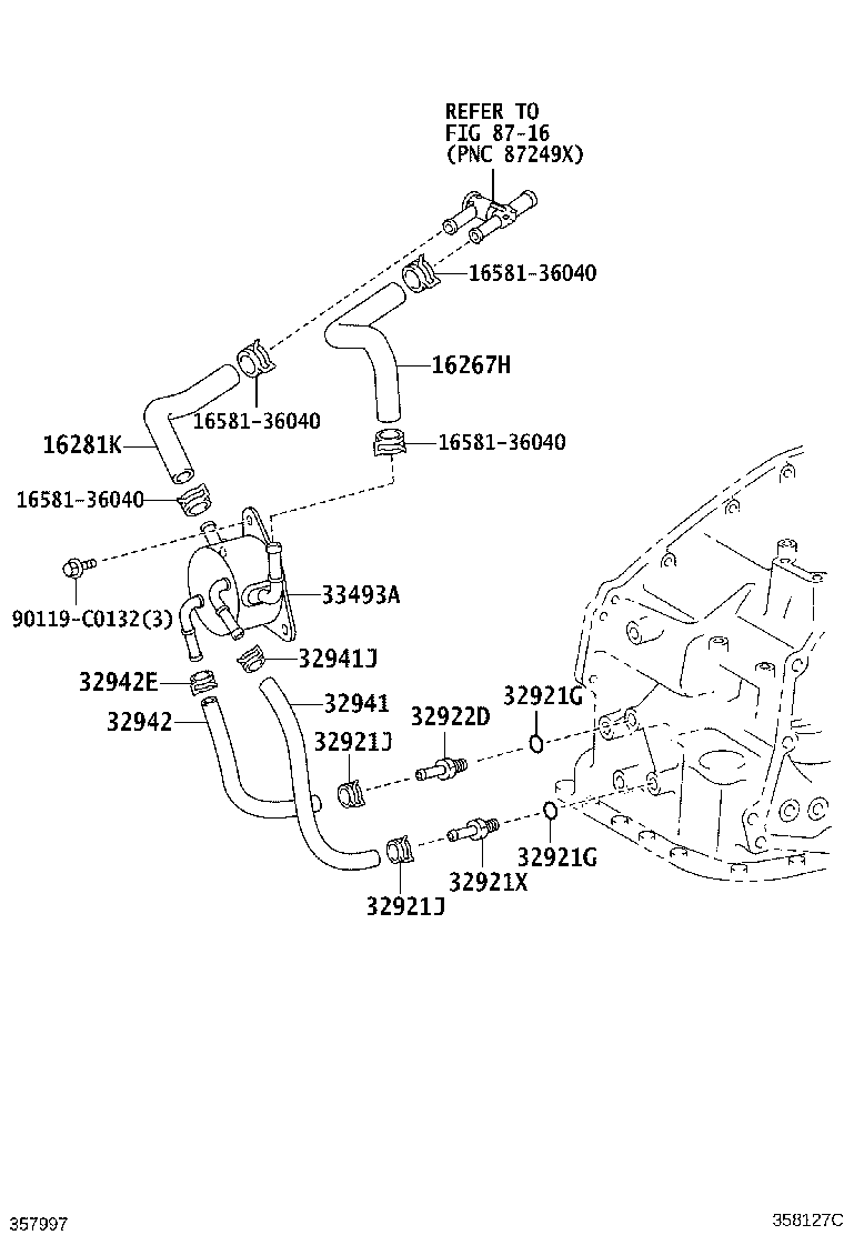90445-C0010 HOSE, OIL COOLER INLET, NO.1 product image