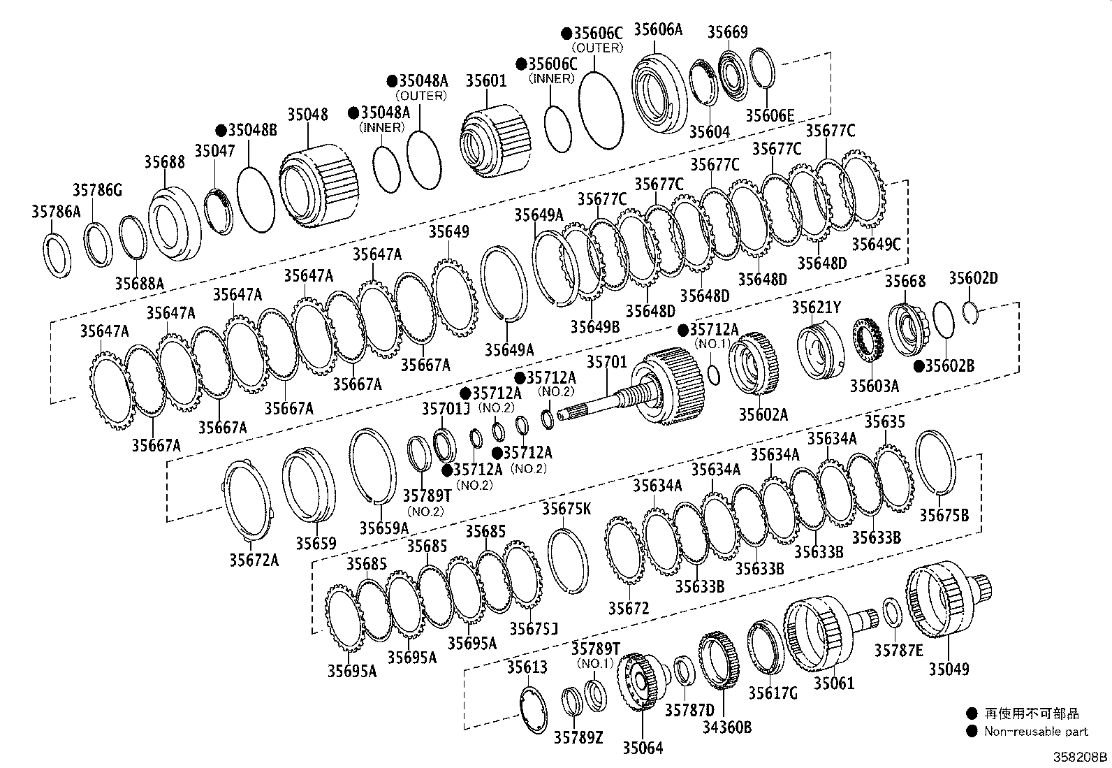 90301-74004 RING, O (FOR DIRECT CLUTCH PISTON) product image