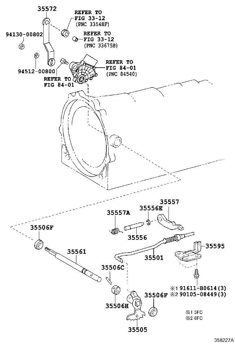35572-60091 LEVER, TRANSMISSION CONTROL SHAFT, RH product image