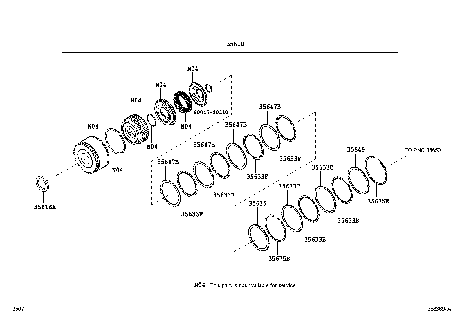 Toyota 35610-97204 CLUTCH ASSY, FRONT MULTIPLE DISC