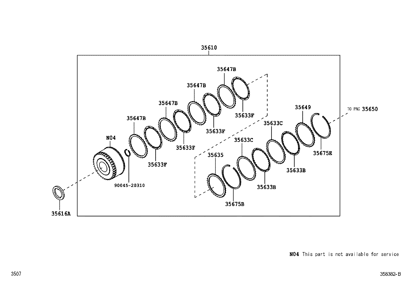 Toyota 35610-B1030 CLUTCH ASSY, FRONT MULTIPLE DISC