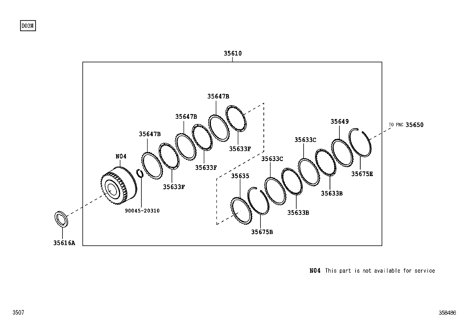 35650-B5010 CLUTCH ASSY, REAR MULTIPLE DISC product image