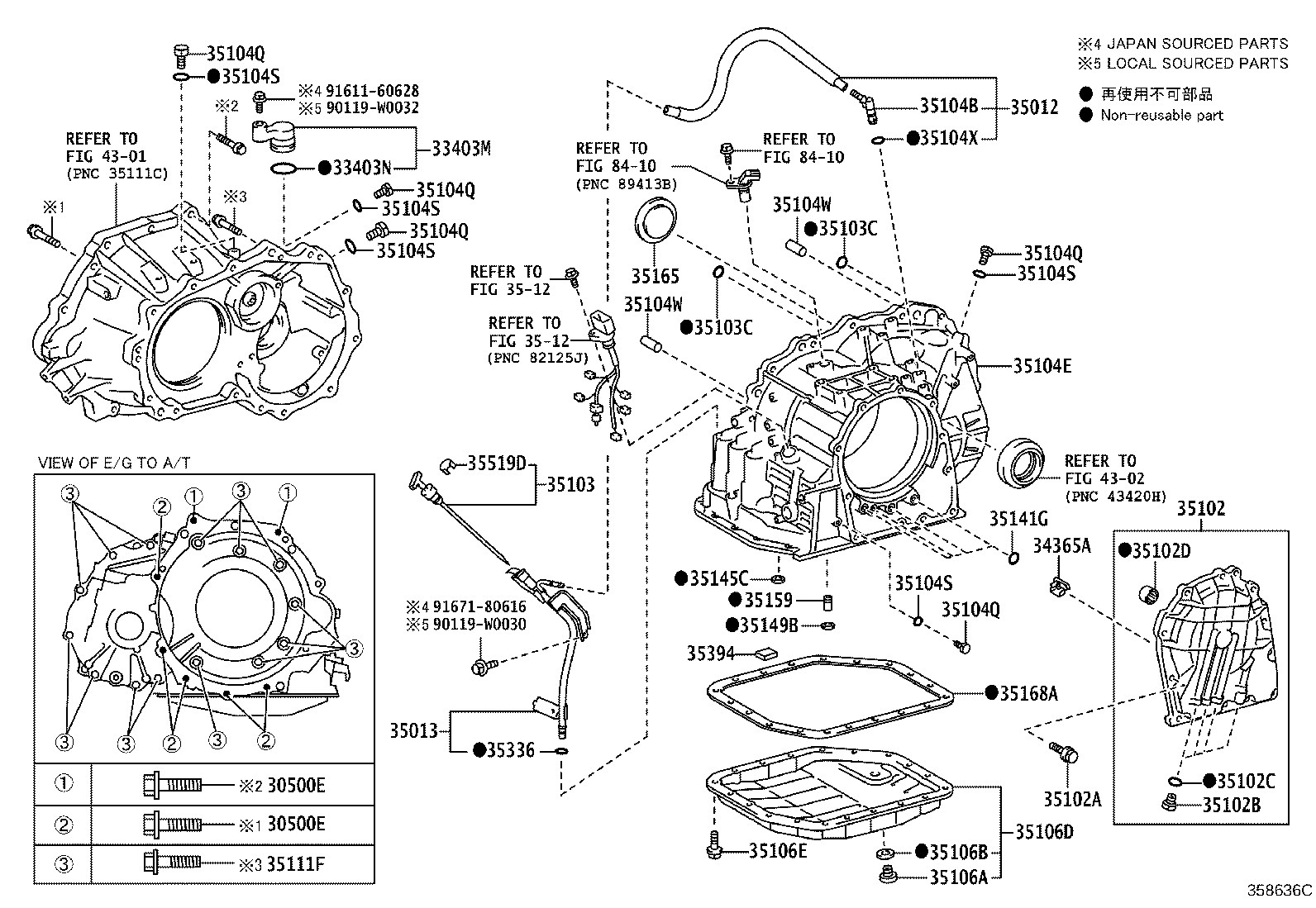 Toyota 90119-W0155 BOLT(FOR TRANSAXLE & ENGINE SETTING)