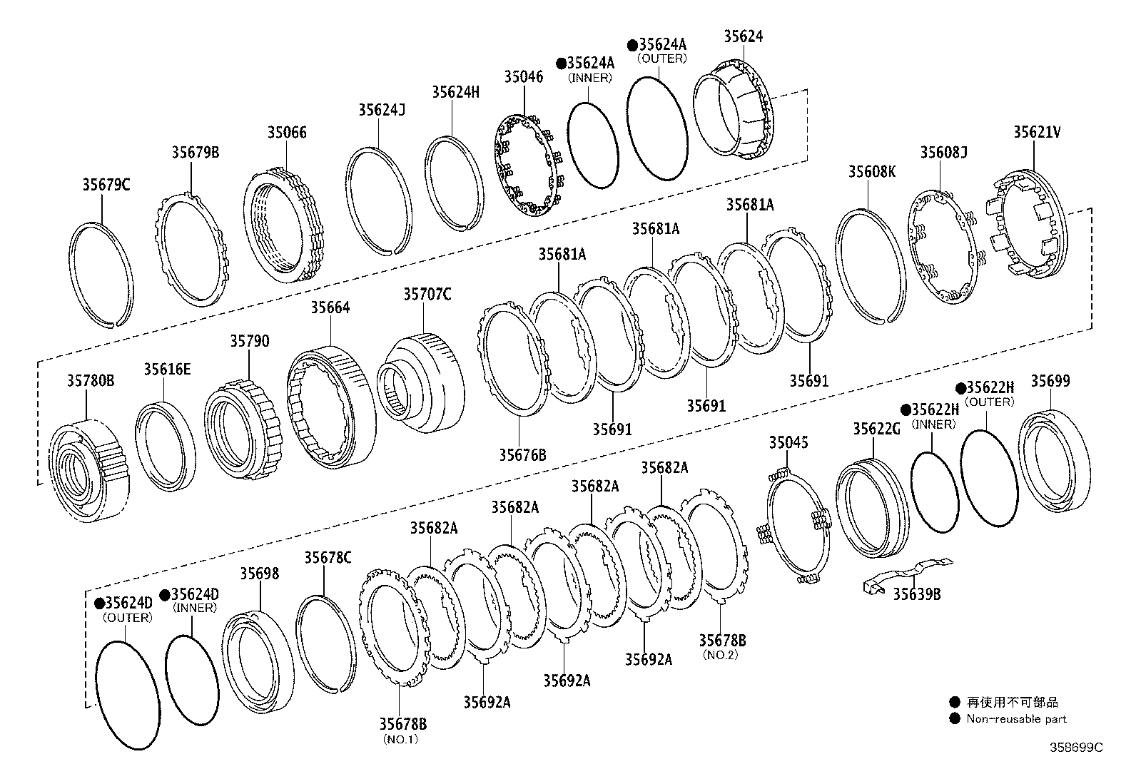 35608-53010 SPRING SUB-ASSY, 2ND BRAKE PISTON RETURN product image