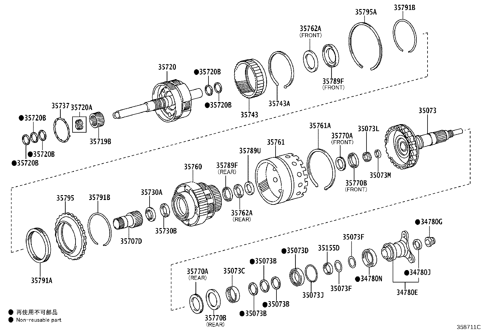 Toyota 35760-24010 GEAR ASSY, REAR PLANETARY