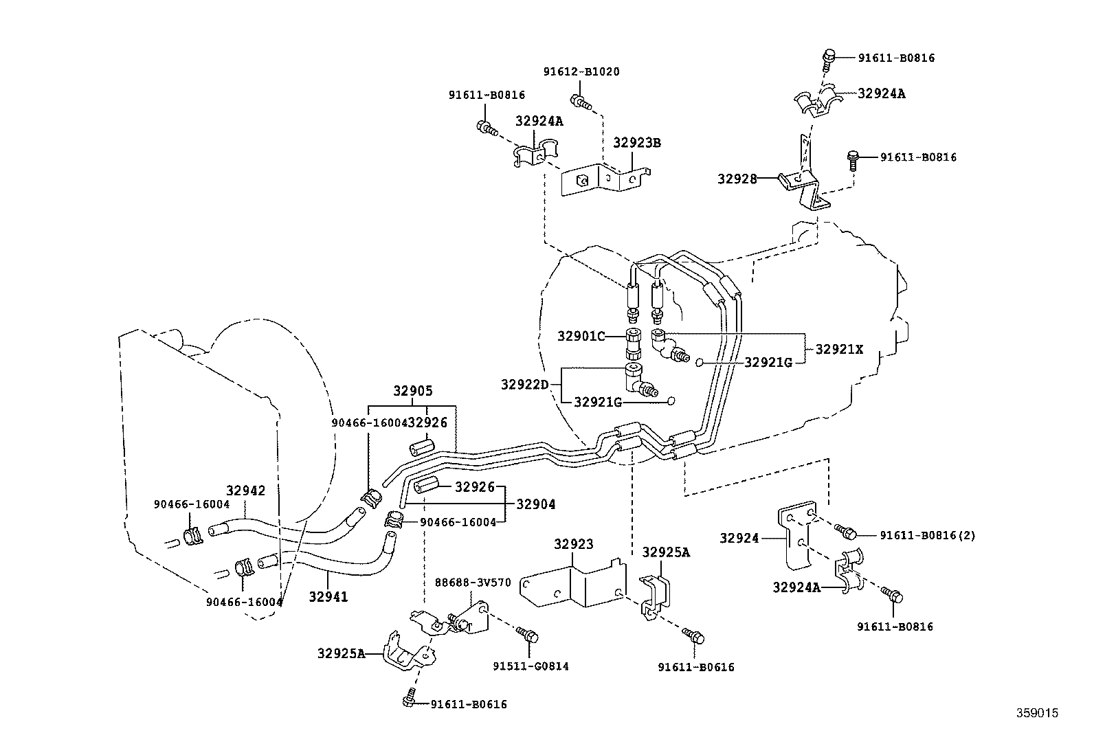 32941-37140 HOSE, OIL COOLER INLET, NO.1 product image