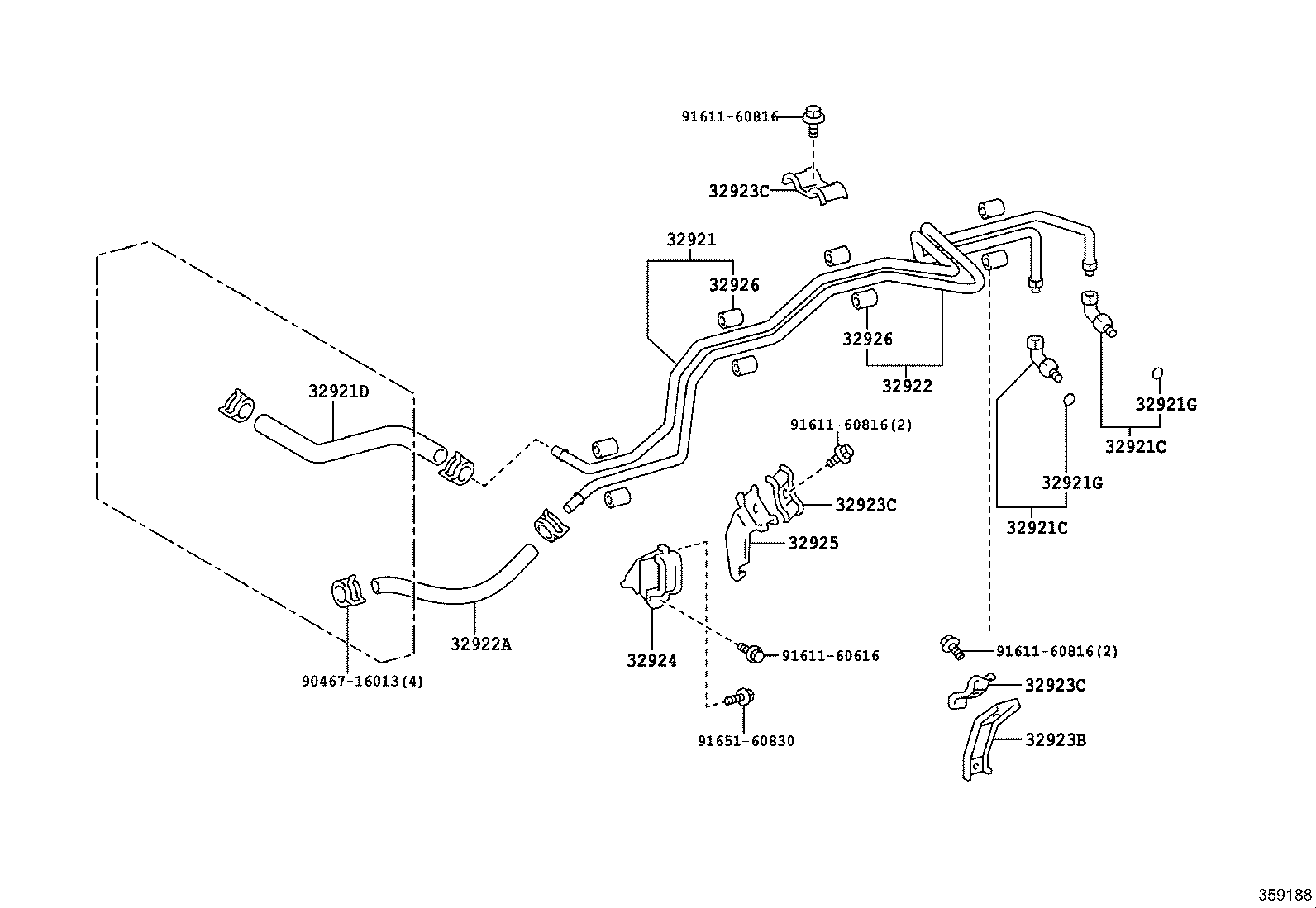 32921-36131 TUBE, OIL COOLER INLET, NO.1 product image