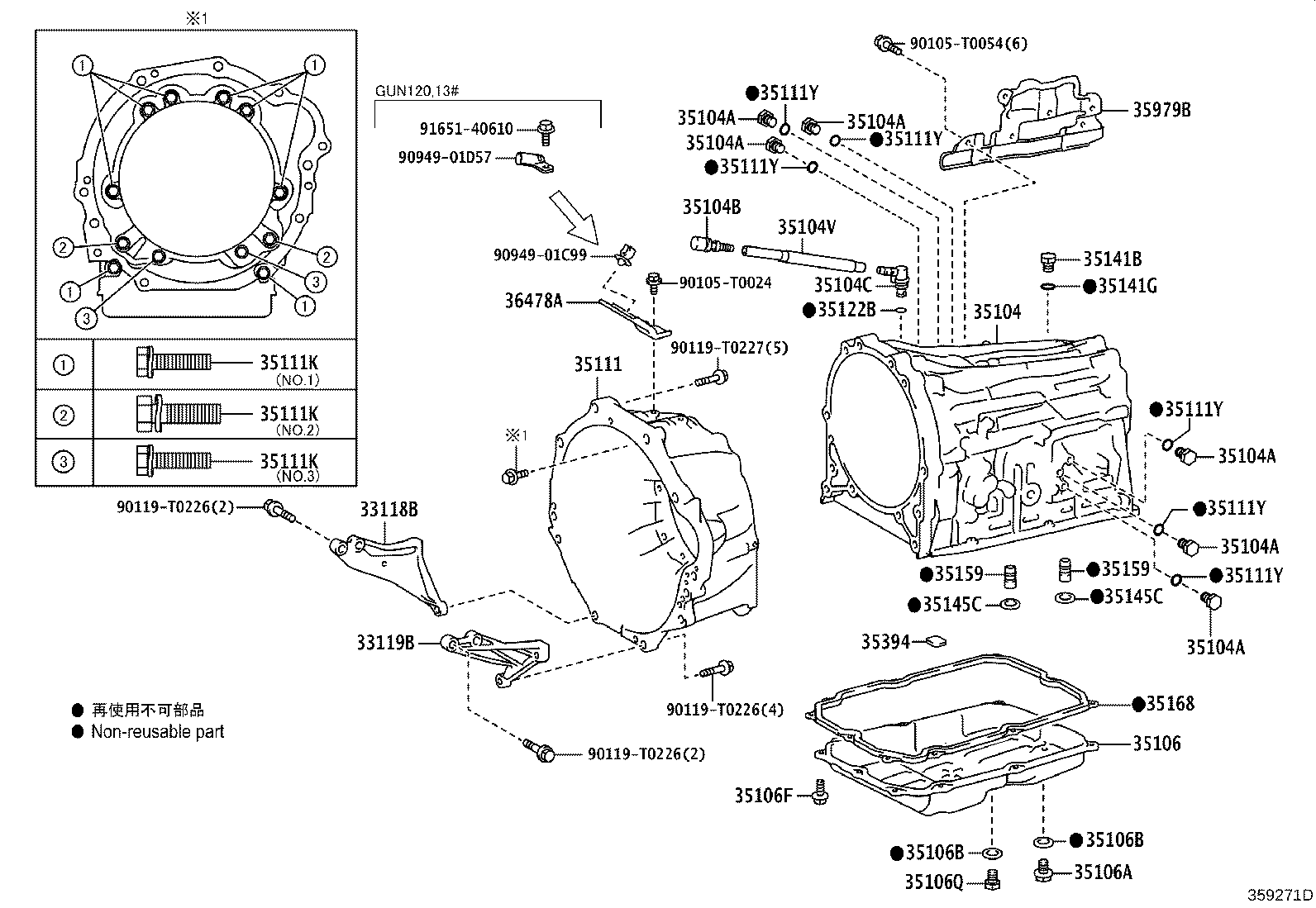 Toyota 35104-71020 CASE SUB-ASSY, AUTOMATIC TRANSMISSION
