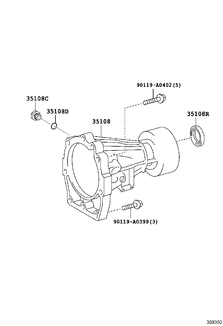 35108-04020 HOUSING SUB-ASSY, EXTENSION (ATM) product image