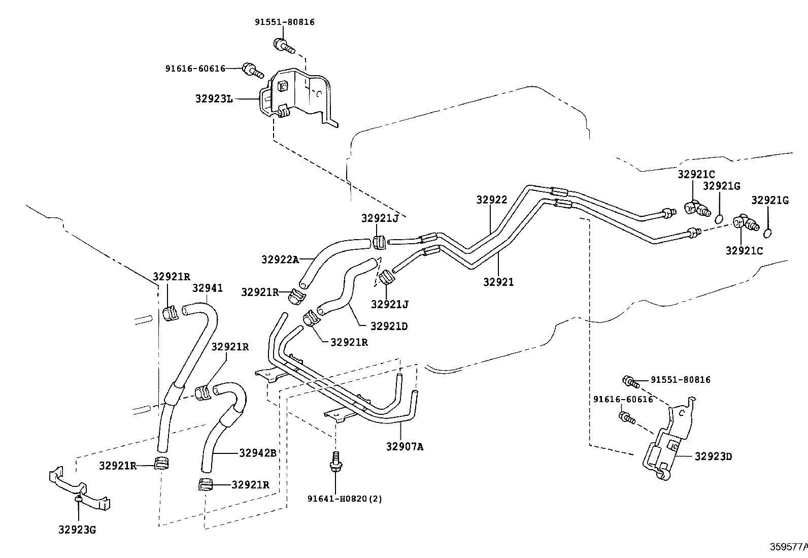 Toyota 90445-17075 HOSE(FOR OIL COOLER OUTLET)