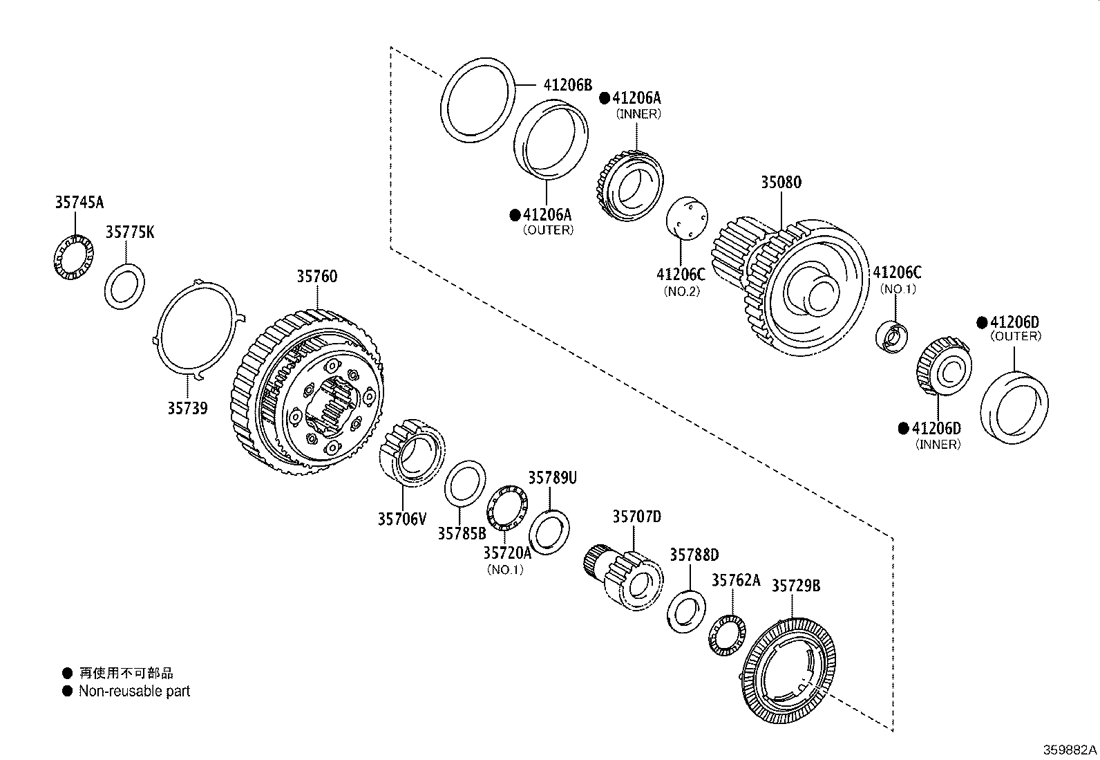 Toyota 35704-33030 GEAR SUB-ASSY, COUNTER DRIVE