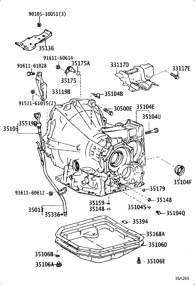 35013-06010 TUBE SUB-ASSY, TRANSMISSION OIL FILLER product image