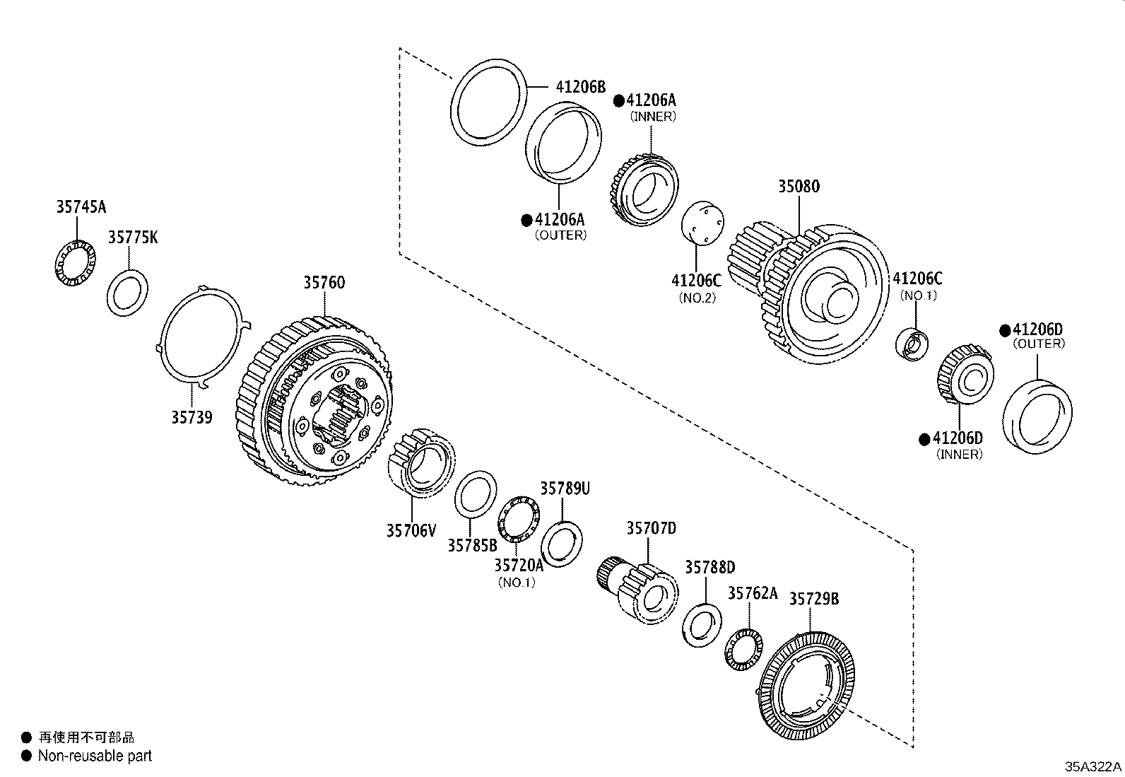 35080-42010 GEAR ASSY, COUNTER DRIVEN & DIFFERENTIAL PINION product image
