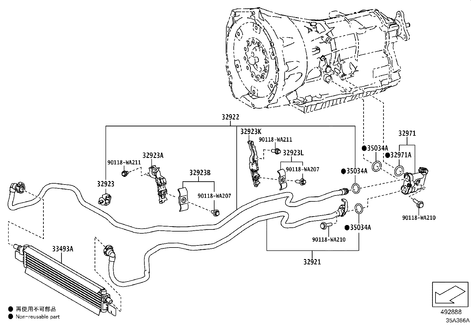 Toyota 32910-WAA02 COOLER, TRANSMISSION OIL