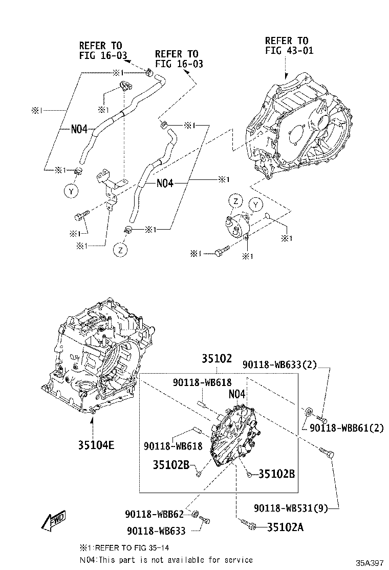 35102-WB001 COVER SUB-ASSY, TRANSAXLE REAR product image