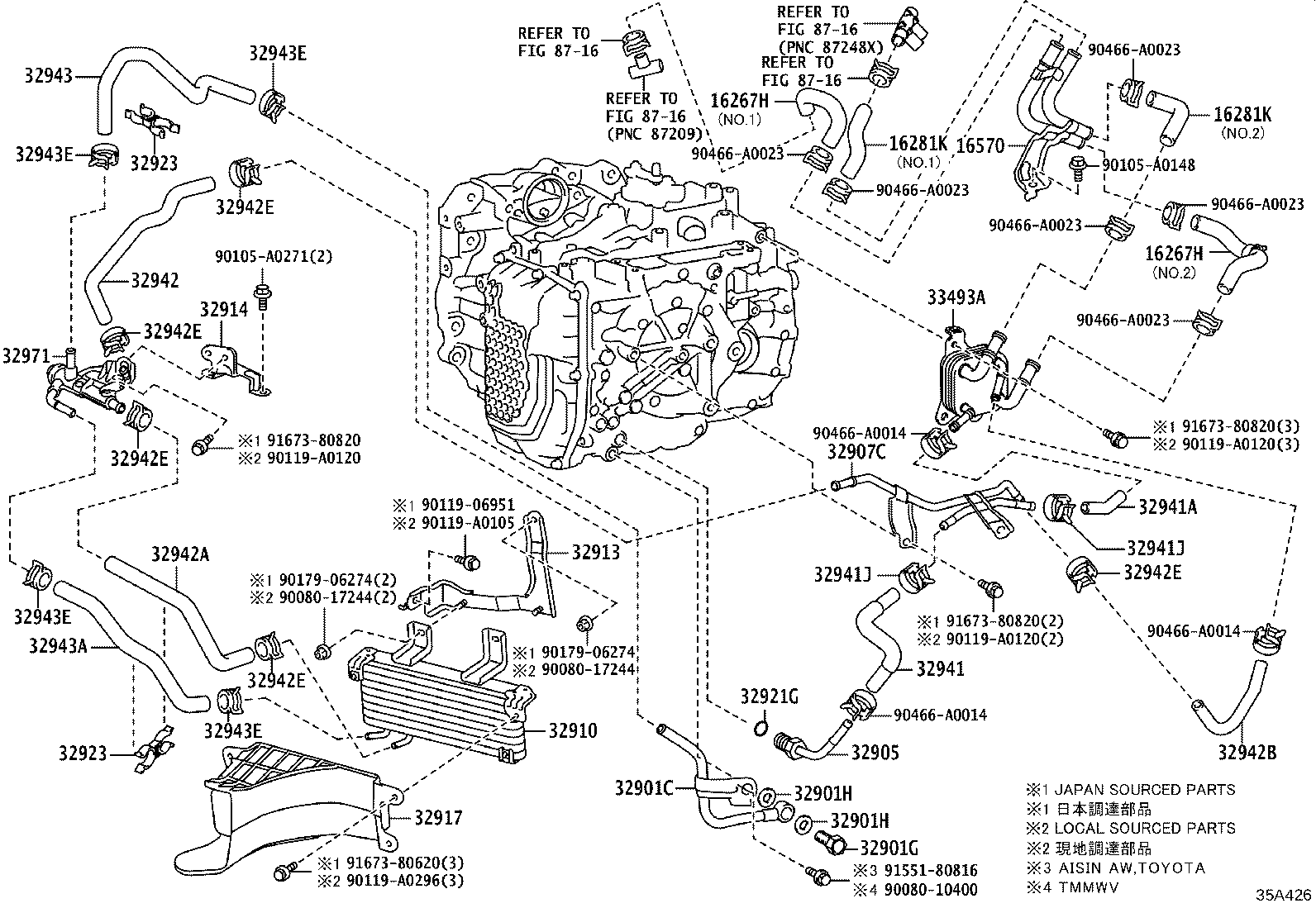 32942-08041 HOSE, OIL COOLER OUTLET, NO.3 product image