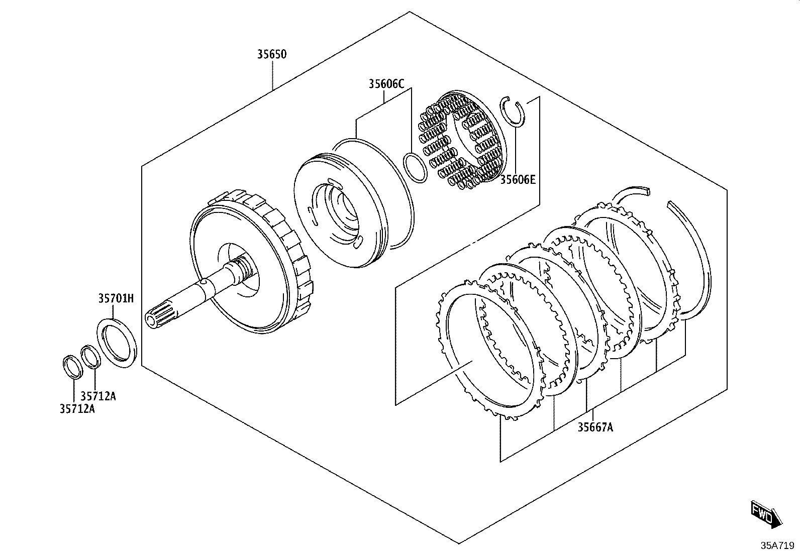 35650-WC001 CLUTCH ASSY, REAR MULTIPLE DISC product image